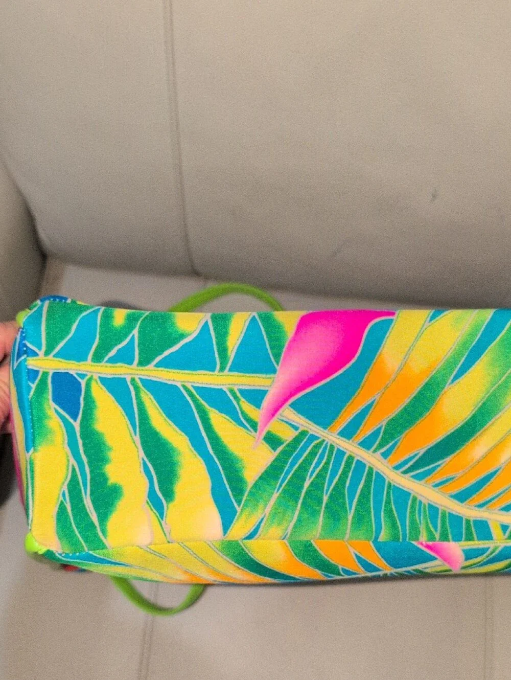 Diane Gilman Tropical Birds Of Paradise Line Green Syrap Tote